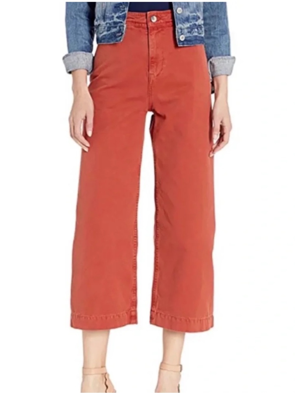We The Free Wide-Leg Cropped Jeans - Rust Orange